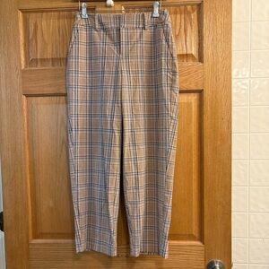 A New Day Mid-Rise Elastizado Stretch Pants Blue Black Tan Plaid Women’s 0 28X27